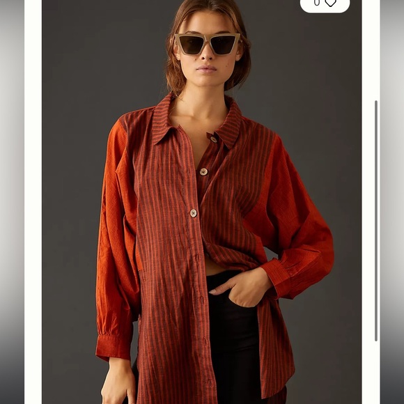 Anthropologie Tops - By Anthropologie Orange Gauze Shirt